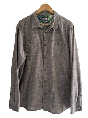 north face grey button up shirt gorpcore outdoor XL